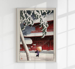 Geisha in the snow by Hasui Poster – Japanische Winter-Szene | Fine Art Print | Canvas