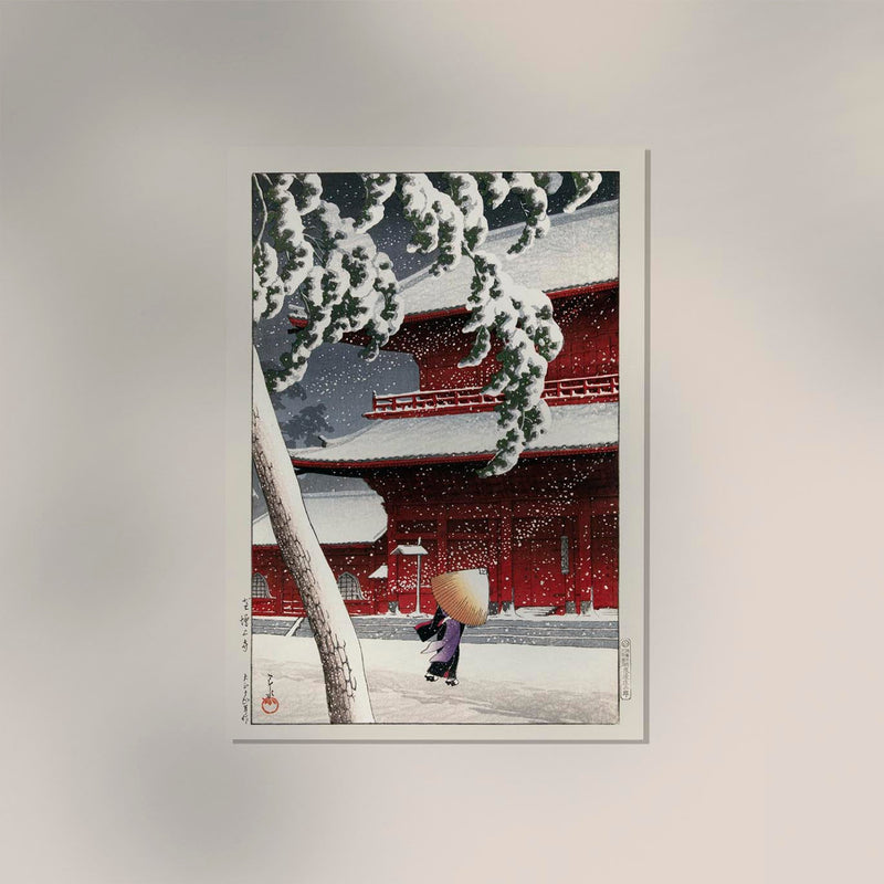 Geisha in the Snow by Hasui Poster – Japanische Winter-Szene | Fine Art Print | Canvas — Ansicht 2
