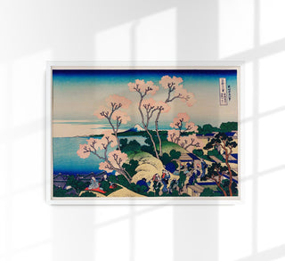 Cherry blosson Goten‑Yama Hill, Shinagawa on the Tokaido by Hokusai Poster – Ukiyo‑e | Fine Art | Canvas