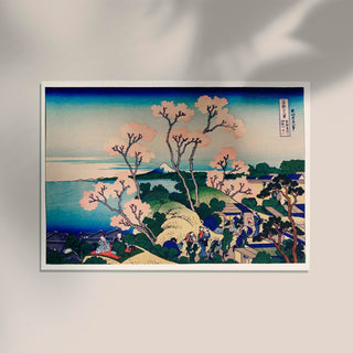 Cherry blosson Goten‑Yama Hill, Shinagawa on the Tokaido by Hokusai Poster – Ukiyo‑e | Fine Art | Canvas