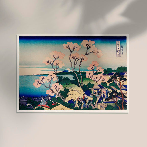 Cherry Blossom on Goten-Yama Hill, Shinagawa on the Tokaido by Hokusai Poster – Ukiyo-e | Fine Art | Canvas