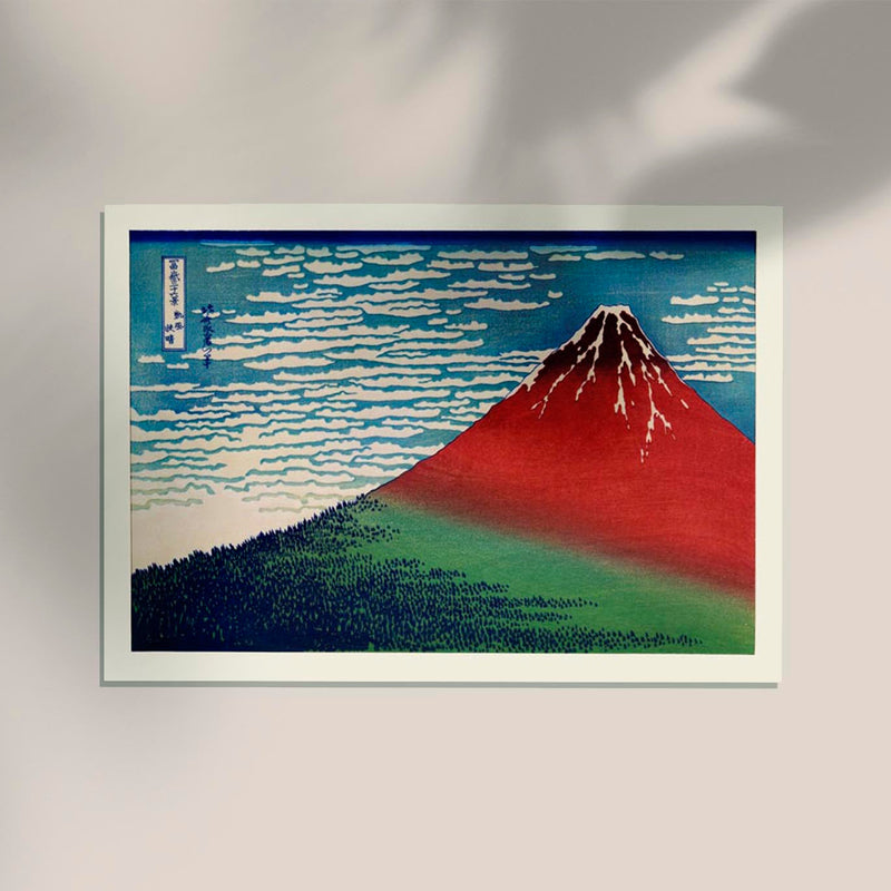 Mount Fuji Red Poster - Hokusai Ukiyo-e Woodblock Print Fine Art Edition — Ansicht 2