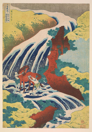 Yoshitsune WaterFalls by Hokusai Poster – Japanische Naturdarstellung | UV-beständig | Fine Art Print