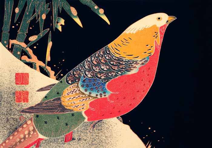 Golden Pheasant by Jakuchu – Fine Art Print UV-resistant Canvas — Ansicht 3