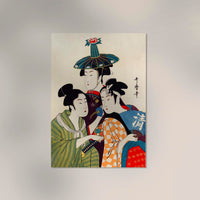 3 Geishas and a Blue Hat – Japanische Kunst Fine Art Print UV-beständig — Ansicht 2