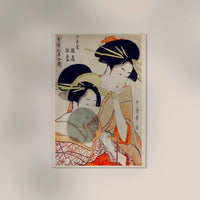 Two Geishas and a Green Fan by Utamaro Kitagawa – Japanischer Holzschnitt Fine Art Print — Ansicht 2