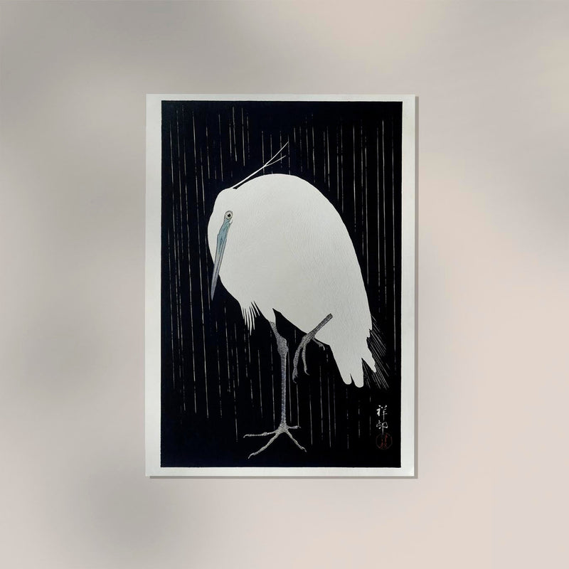 White Heron Dark Snow by Ohara Koson Poster – Japanischer Kunstdruck — Ansicht 2