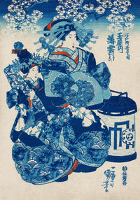 Blue Geisha by Kuniyoshi – Ukiyo-e Kunstdruck Wandbild Fine Art Print — Ansicht 3