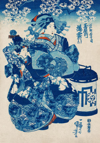 Blue Geisha by Kuniyoshi – Fine Art Print | Ukiyo‑e | Japanisch