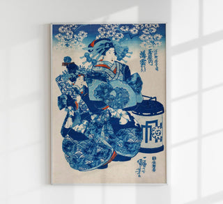 Blue Geisha by Kuniyoshi – Fine Art Print | Ukiyo‑e | Japanisch