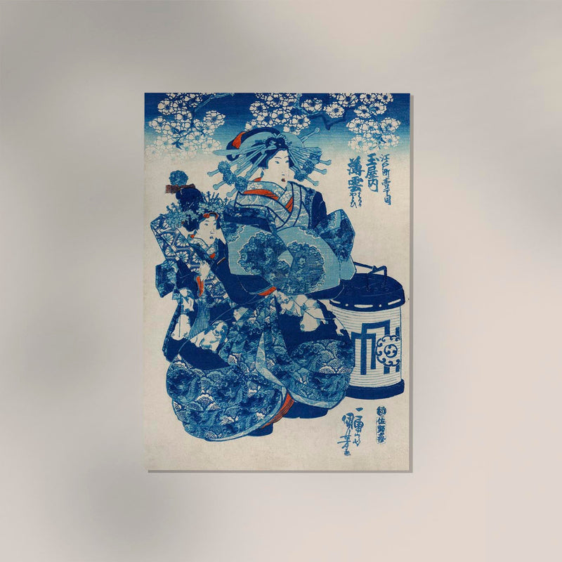 Blue Geisha by Kuniyoshi – Ukiyo-e Kunstdruck Wandbild Fine Art Print — Ansicht 2