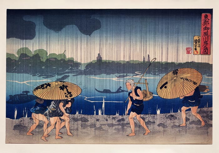 On the Bank of the Sumida River by Utagawa Kuniyoshi – Japanischer Holzschnitt-Druck — Ansicht 3