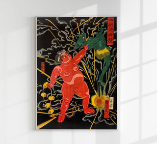 Red Sumo Soldier by Kuniyoshi – Fine Art Print | Japanische Holzschnittkunst | Atelierdruck Berlin
