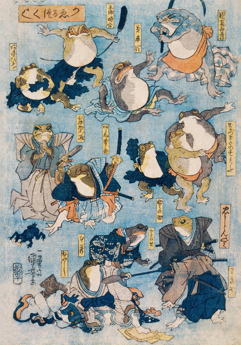 Samurai Frogs by Utagawa Kuniyoshi Poster – Japanischer Holzschnitt — Ansicht 4