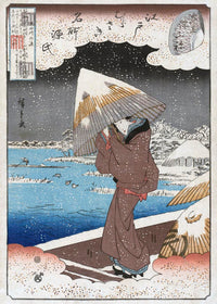 Lonely Geisha in the Snow Poster – Japanese Art Print — Ansicht 3