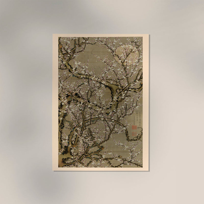 White Plum Blossoms and the Moon – Ito Jakuchu Art Print Fine Art Print — Ansicht 3
