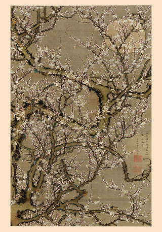White Plum Blossoms and the Moon – Ito Jakuchu Japanese Art Poster | Fine Art Print | UV-beständig | Premium Galeriequalität