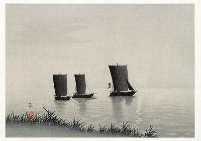 Fishing Boats by Ohara Koson Poster – Japanese Woodblock Print | Fine Art Print