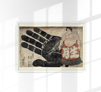 Sumo Wrestler and His Hand – Utagawa Hiroshige Kunstdruck japanischer Holzschnitt — Ansicht 1