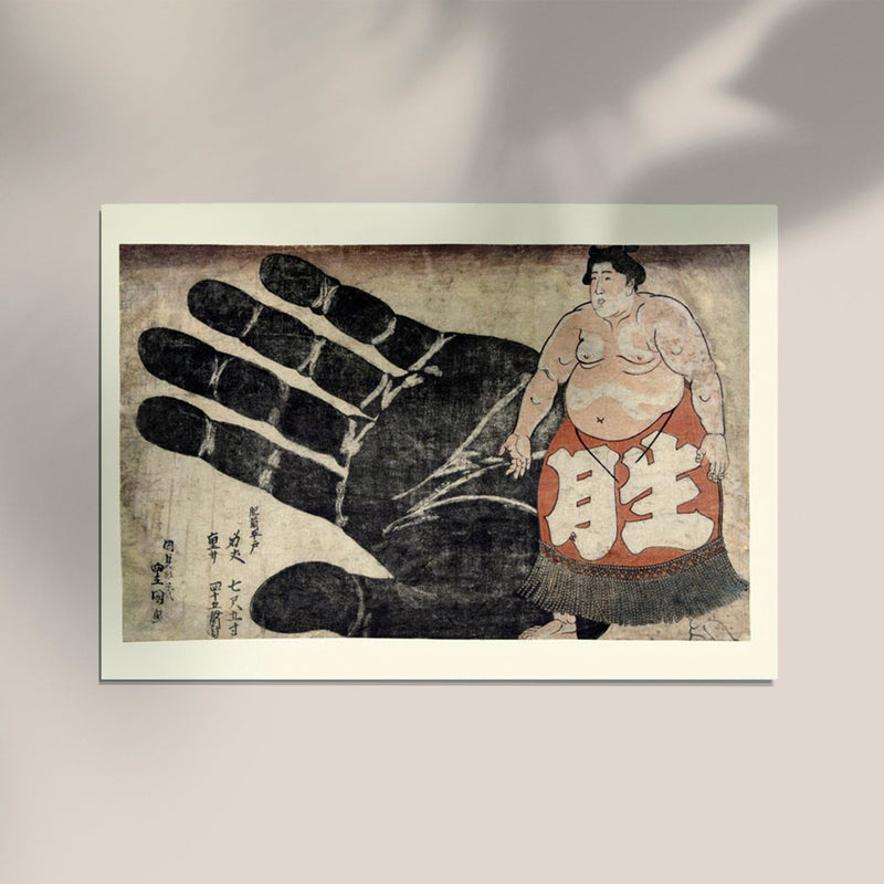Sumo Wrestler and His Hand – Utagawa Hiroshige Kunstdruck japanischer Holzschnitt — Ansicht 2