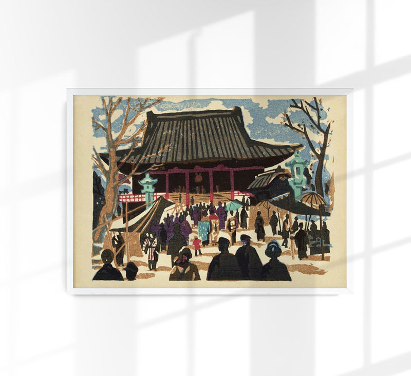 Asakusa Kannon Temple by Saitô Kiyoshi Poster – Fine Art Print Japanese Woodcut — Patroa Studio