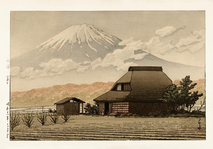 Fuji from Narusawa village by Hasui Poster – Japanische Landschaft Fine Art Print — Ansicht 3