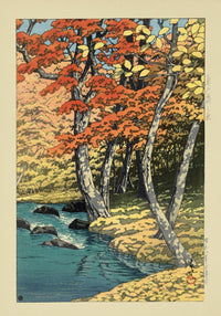 Autumn in Oirase Art Print – Kawase Hasui Woodblock Print UV-resistant — Ansicht 3