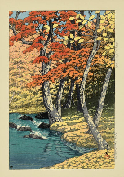 Autumn in Oirase Art Print – Kawase Hasui Holzschnitt UV-resistent
