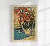 Autumn in Oirase Art Print – Kawase Hasui Woodblock Print UV-resistant — Ansicht 1
