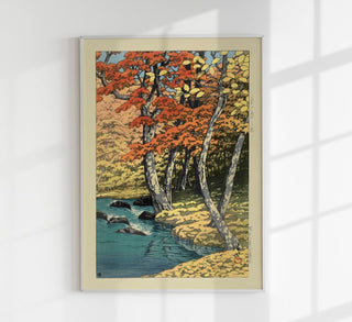 Autumn in Oirase by Kawase Hasui Art Print – Fine Art Print | Japanese Woodblock | UV‑resistent