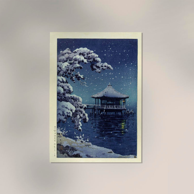 The Floating Pavilion at Katada in the Snow – Art print by Tsuchiya Kōitsu, UV-resistant, Berlin — Ansicht 2