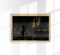 Fireworks at Ikenohata by Kobayashi Kyochika Poster – Art Print — Ansicht 1