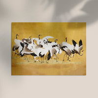 Golden Japanese Cranes – Fine Art Print UV-Resistant Canvas — Ansicht 3