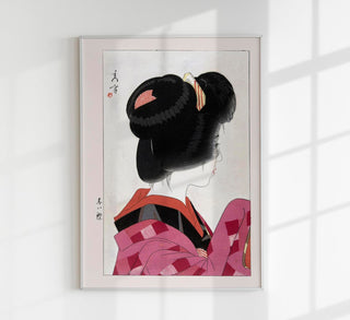 Geisha with Red Collar by Yamakawa Shuho Poster – japanischer Shin-hanga-Frauenporträt-Print als Fine Art Wandkunst für Wohnzimmer, Schlafbereich, Flur oder Galerie-Wall im stilvollen 1920er-Jahre-Bijin-Stil
