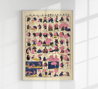Japanese Foxes Chart – Graphic Art Poster | Fine Art Print | UV-beständig
