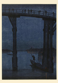 Boat under the bridge at night Poster – Fine Art Print | Nocturne | Coastal — Ansicht 3