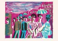 Kawakami Ginza Street Fine Art Poster – Sosaku Hanga Art Print — Ansicht 3