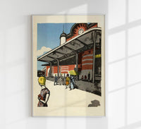 Tokyo Station by Onchi Koshiro – Fine Art Print UV-beständig Japanische Moderne — Ansicht 1