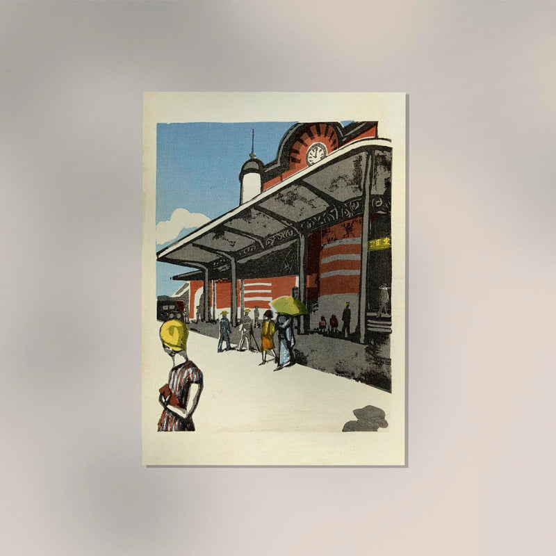 Tokyo Station by Onchi Koshiro – Fine Art Print UV-beständig Japanische Moderne — Ansicht 2