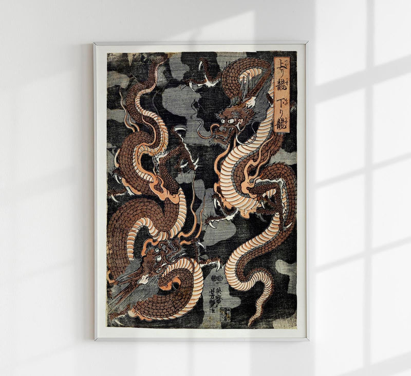 Two Dragons by Utagawa Yoshitsuya – Fine Art Print UV-resistent | Canvas & Papier — Patroa Studio