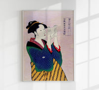 Geisha Fumi Yomu Onna by Kitagawa Utamaro – Frau liest Brief | Fine Art Print | Canvas — Ansicht 1