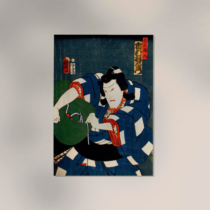 Japanese Actor with Blue Kimono by Toyohara Kunichika – Kunstdruck — Ansicht 2
