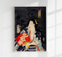 Japanese Geisha with Red Fan – Kunichika Poster | Fine Art Print | UV-beständig