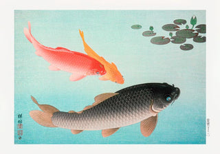 Common and Golden Carp – Fine Art Print | Ohara Koson | Ausstellungsposter