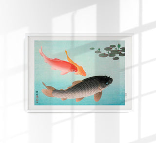 Common and Golden Carp – Fine Art Print | Ohara Koson | Ausstellungsposter
