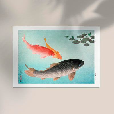 Common and Golden Carp – Fine Art Print | Ohara Koson | Exhibition Poster
