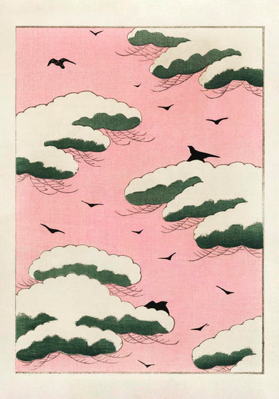 Pink Sky Japanese Art Poster – Japanische Ästhetik Fine Art Print UV-beständig
