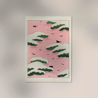 Pink Sky Japanese Art Poster – Japanische Ästhetik Fine Art Print UV-beständig