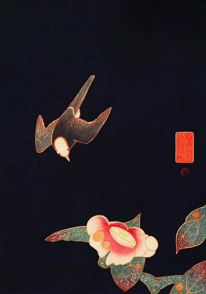 Swallow and Camellia by Ito Jakuchu – Japanische Kunst Fine Art Print UV-resistent — Ansicht 3