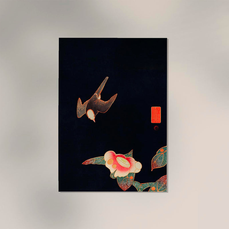Swallow and Camellia by Ito Jakuchu – Japanische Kunst Fine Art Print UV-resistent — Ansicht 2